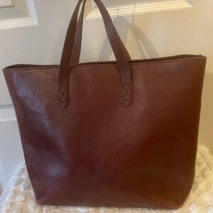 Madewell Large Zip-Top Transport Tote Handbag Burgundy